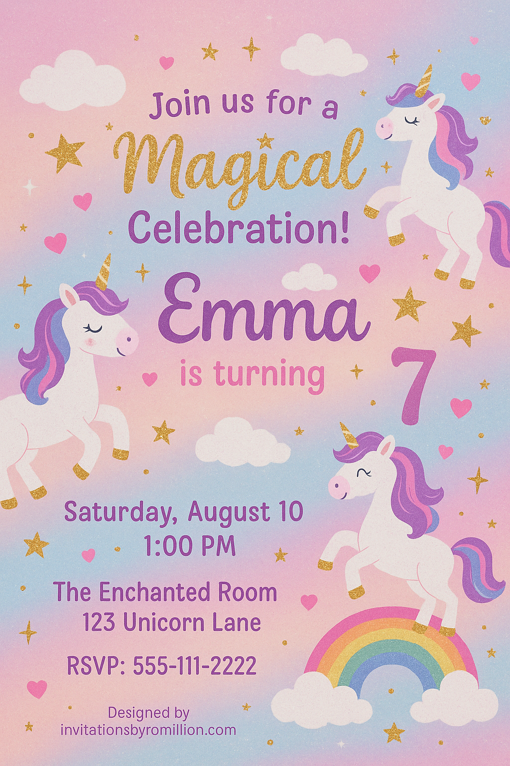 Magical Unicorn Birthday - Purple